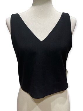 Free People Women’s Black Sleeveless Crop Top Criss Cross